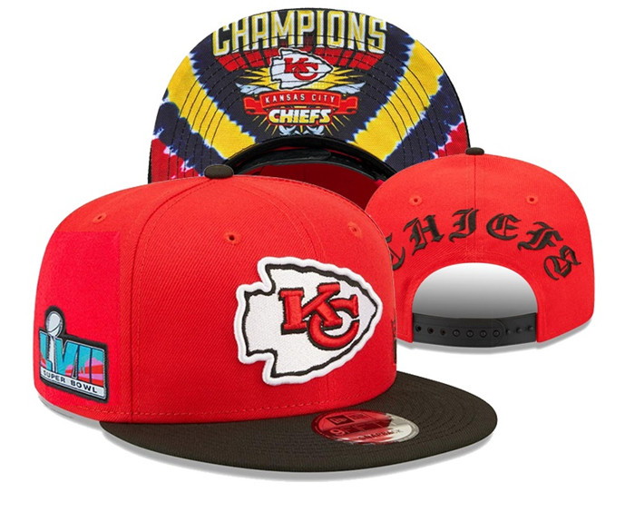 Kansas City Chiefs Super Bowl LVII Patch Stitched Snapback Hats 0138